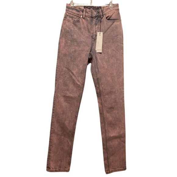 NWT La Vie Rebecca Taylor Ines Pink Acid Jeans High Waist Cropped Jeans - Picture 3 of 7